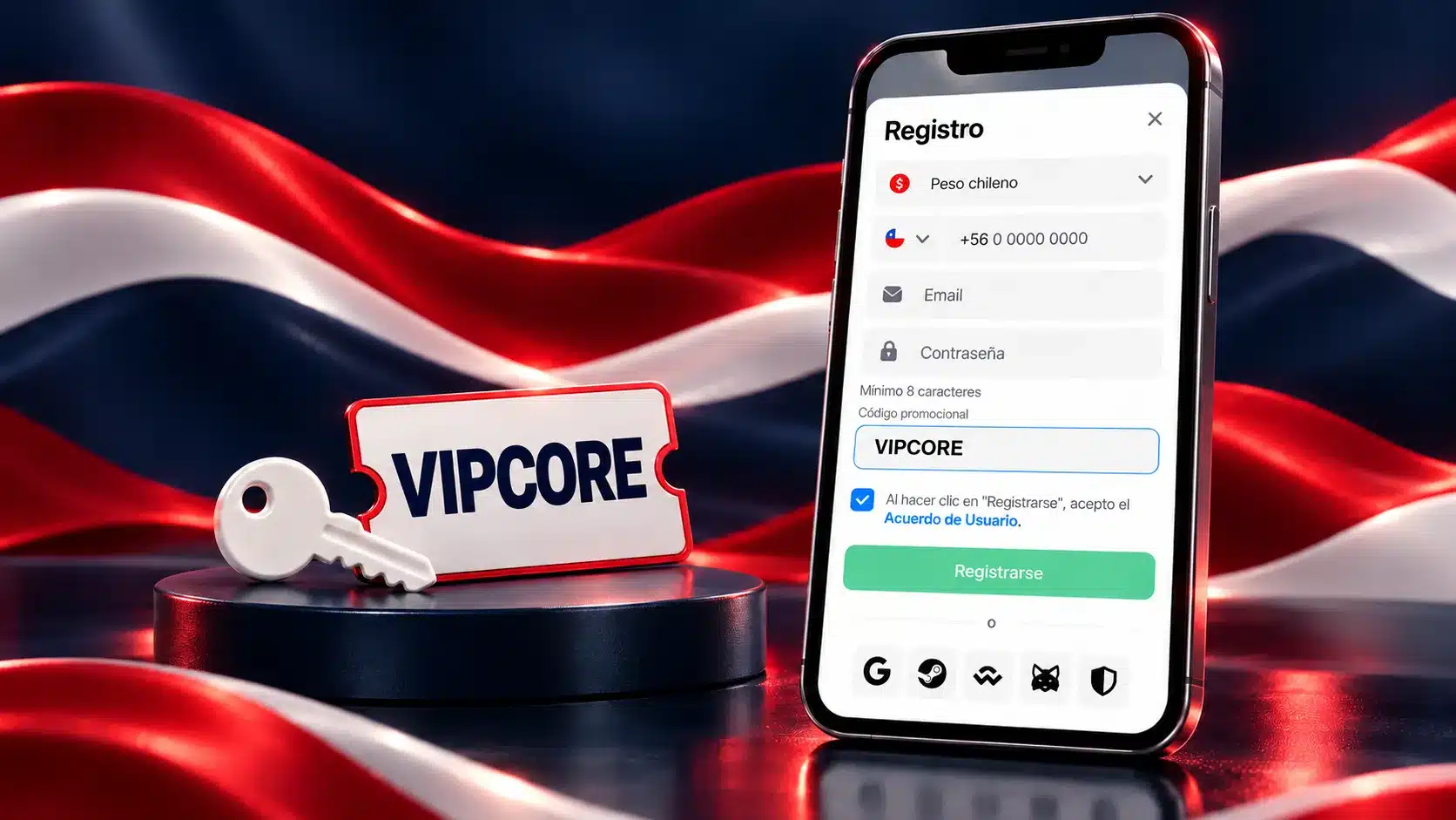 Registro y código opcional para una cuenta nueva